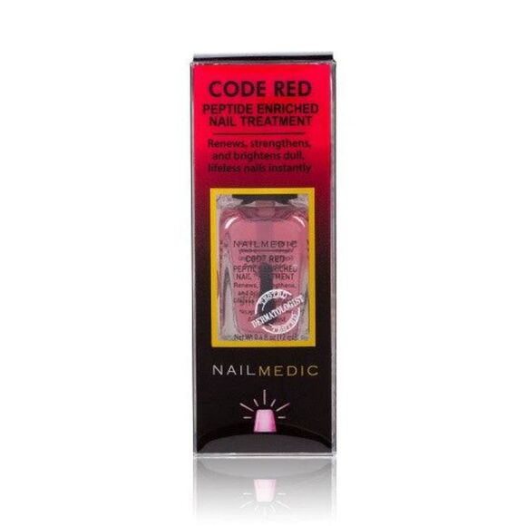 NAIL MEDIC Code Red Peptide Enriched Nail Polish VEGAN CRUELTY FREE NEW - Picture 1 of 10